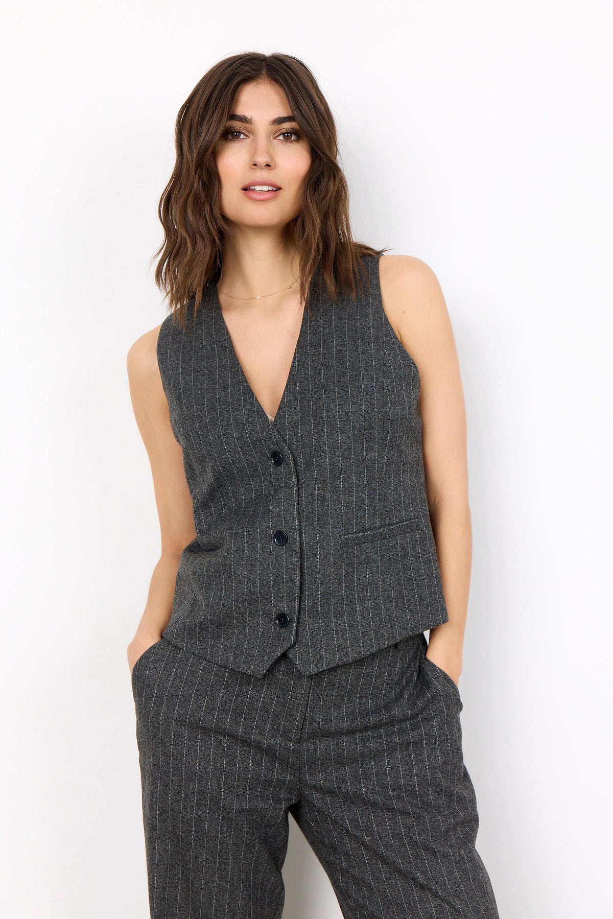 Soyaconcept Pinstripe Waistcoat