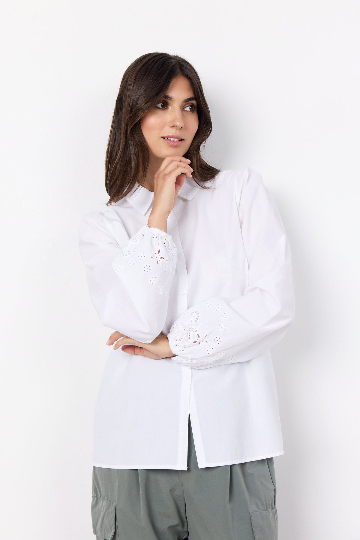 Soyaconcept Broderie Puffed Cuff Shirt