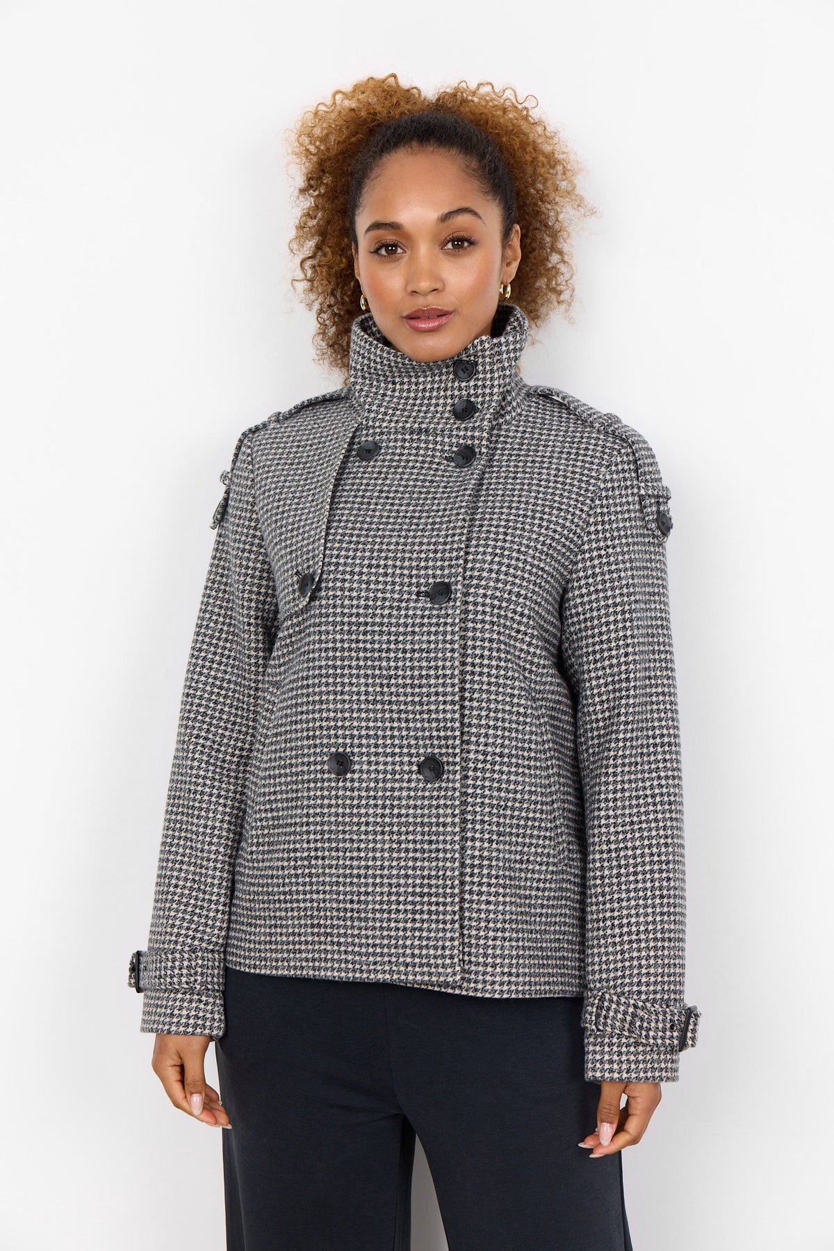 Soyaconcept  Short Houndstooth Coat