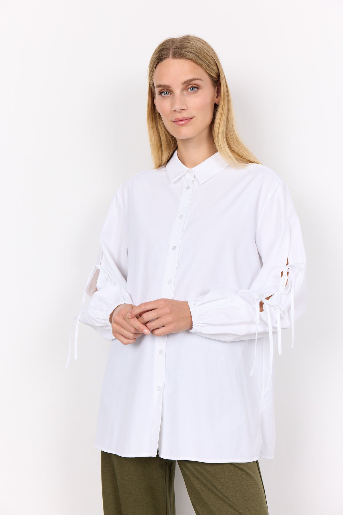 Soyaconcept Tie Side Cotton Shirt