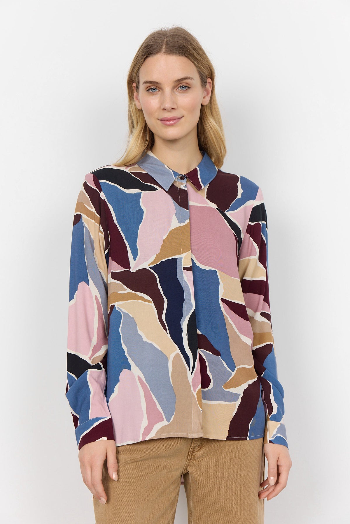 Soyaconcept Colour Block Dipped Shirt