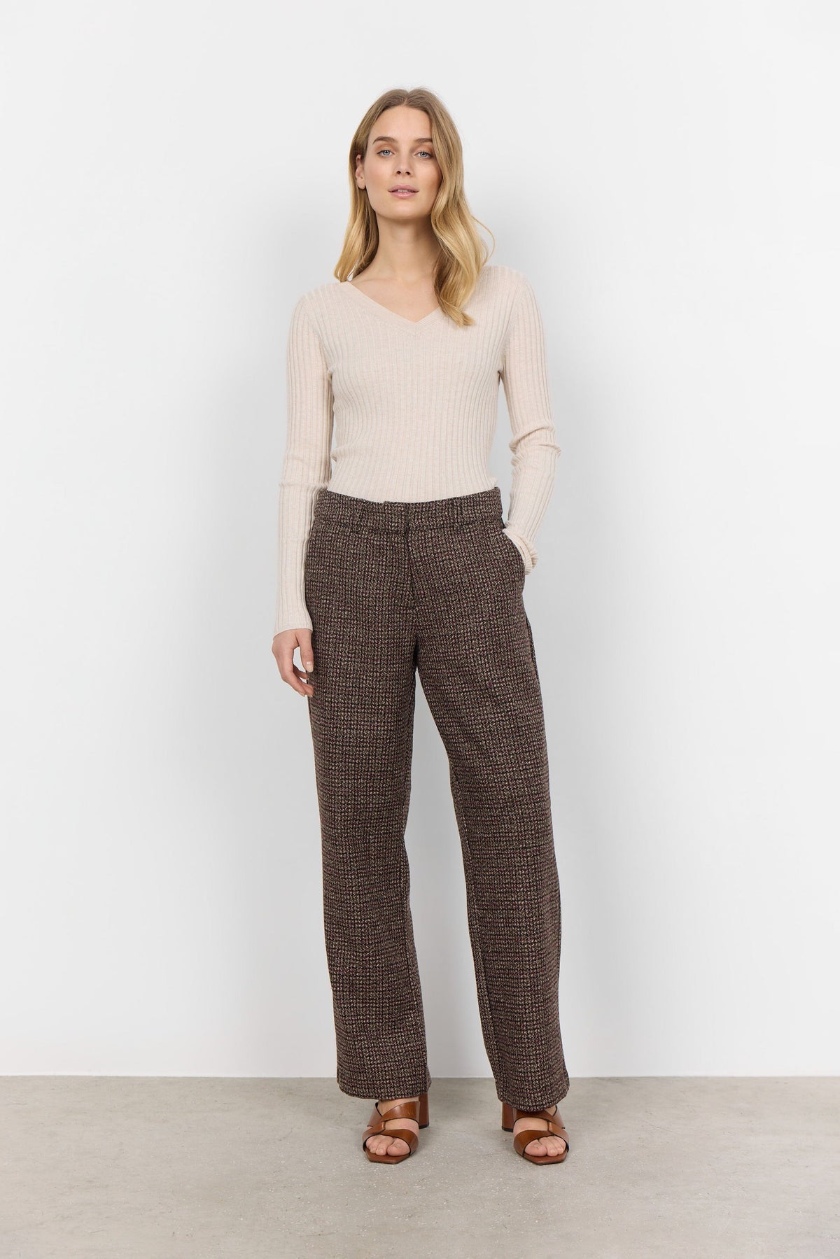 Soyaconcept Check Straight Leg Trouser