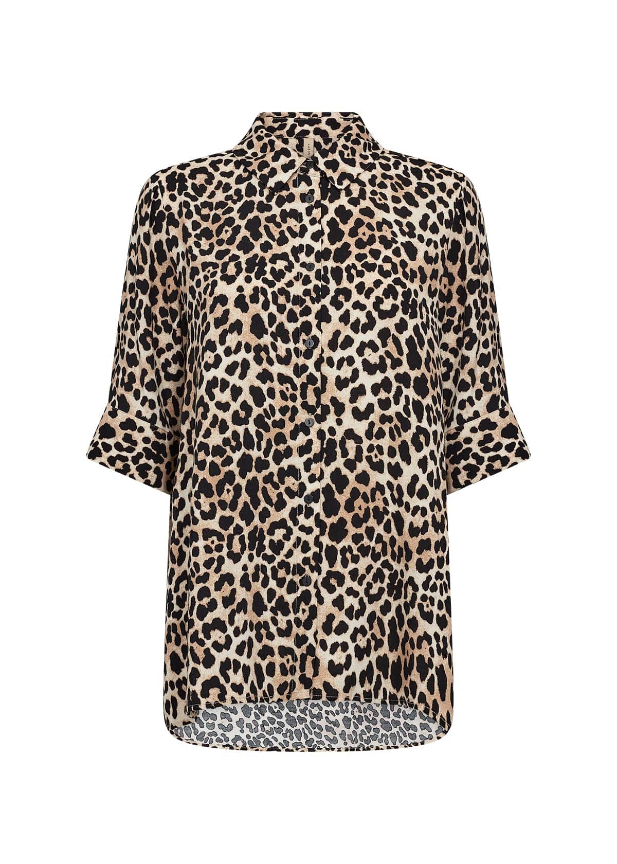 Soyaconcept Dipped Hem Animal Print Top