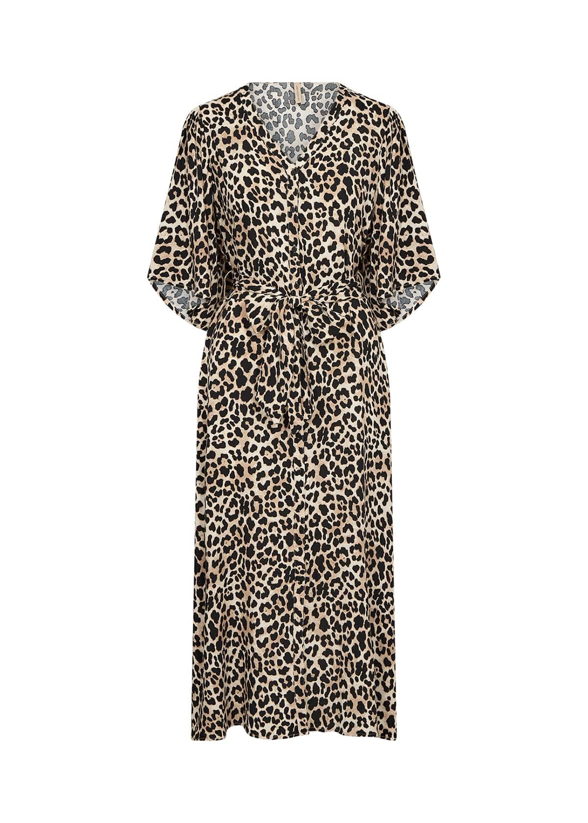 Soyaconcept Animal Print Fluted Sleeve Dress