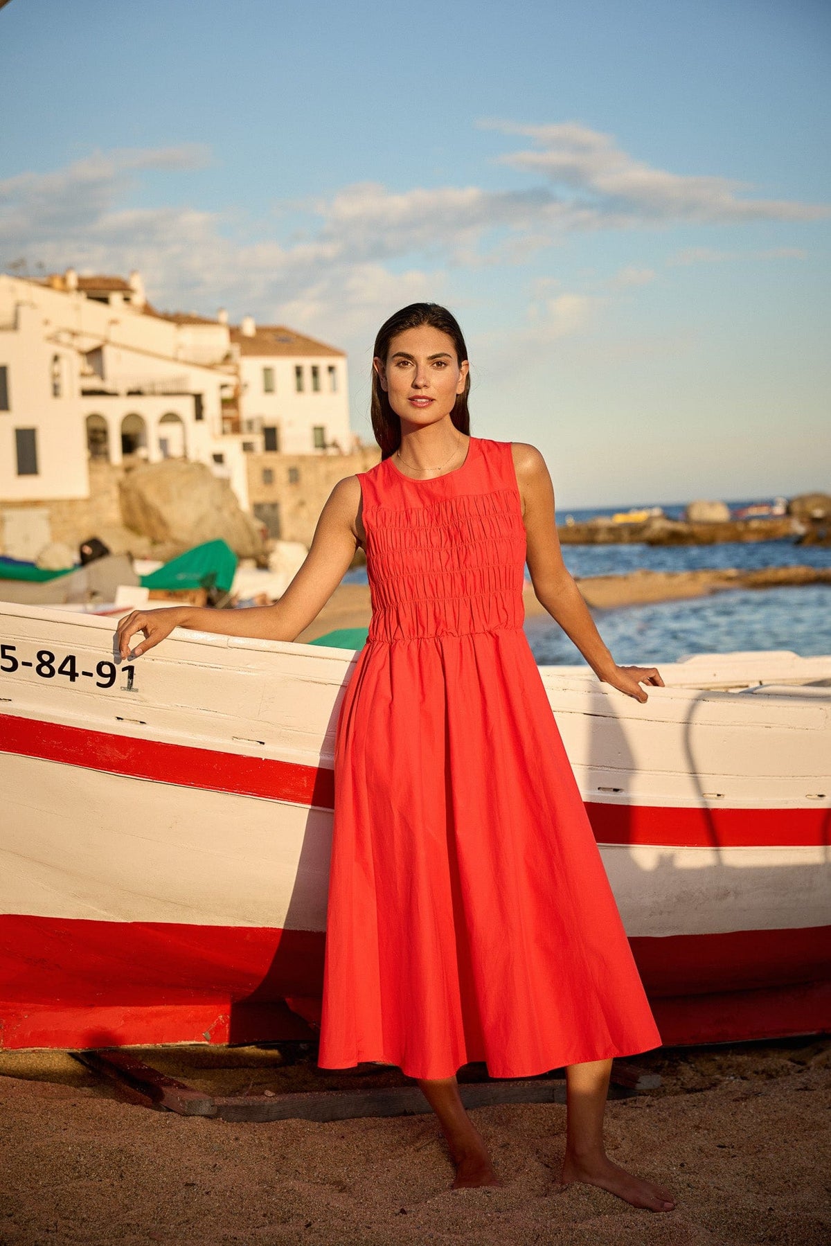 Soyaconcept Shirred Midi Dress