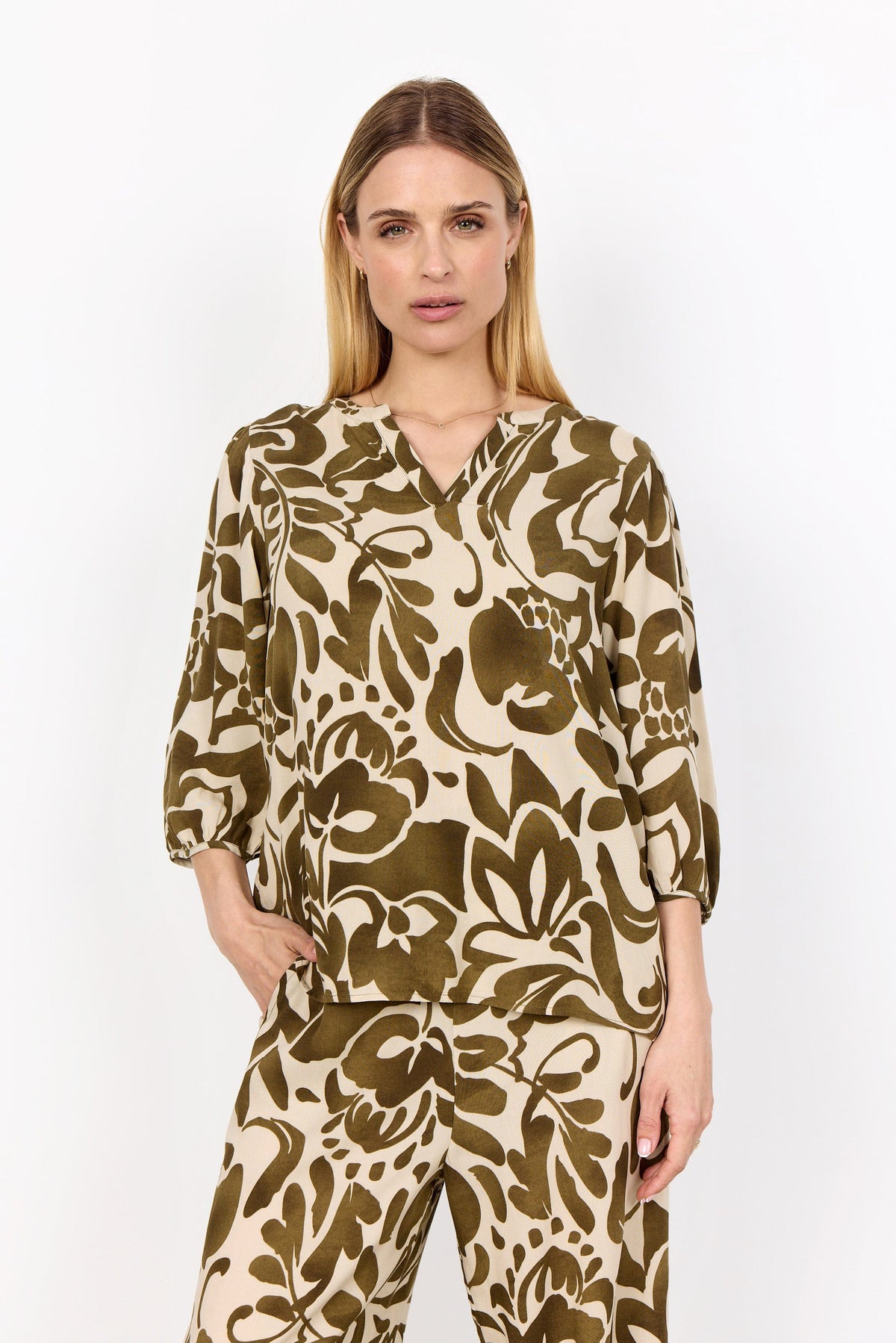 Soyaconcept Printed Cuff Blouse