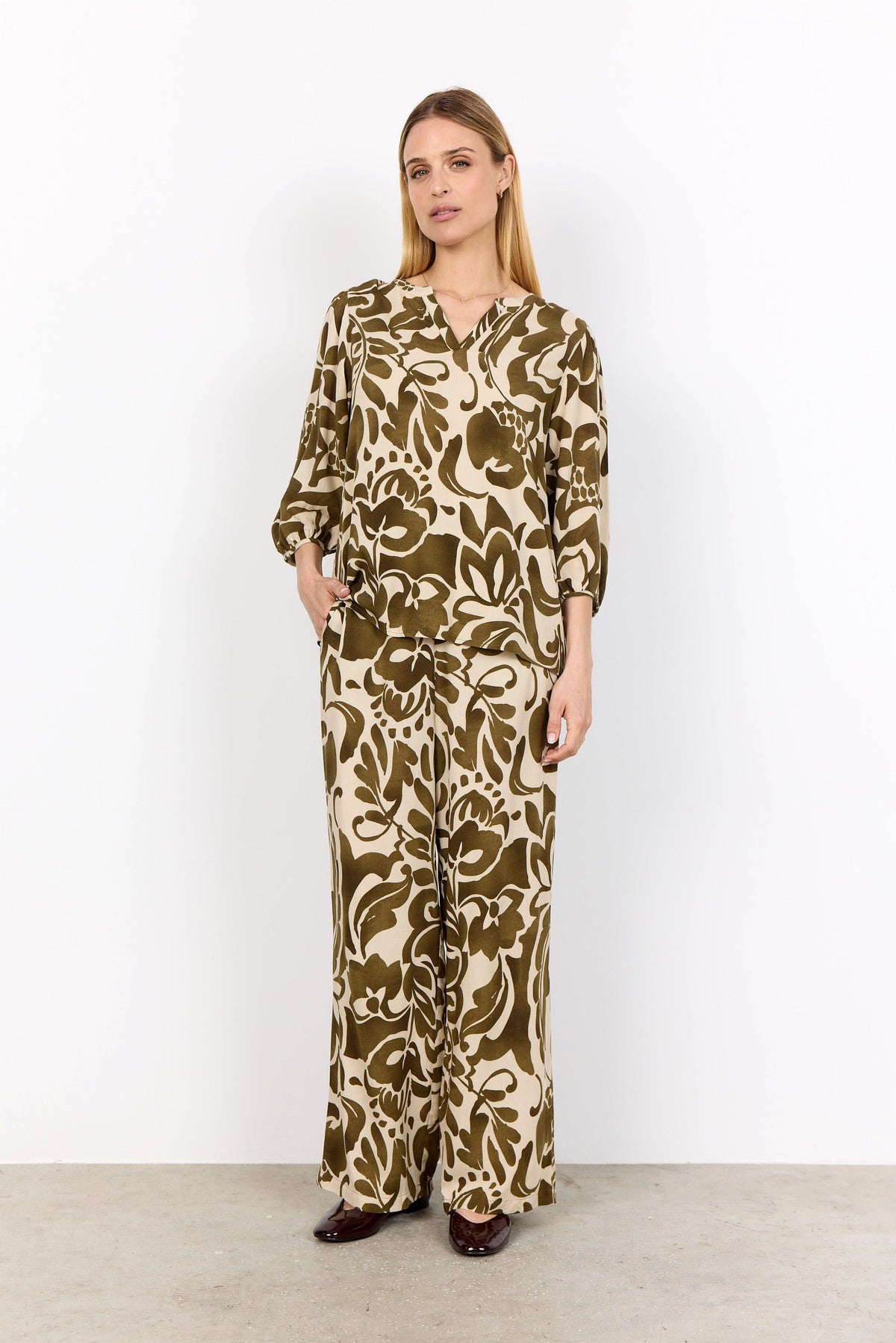Soyaconcept Printed Cuff Blouse