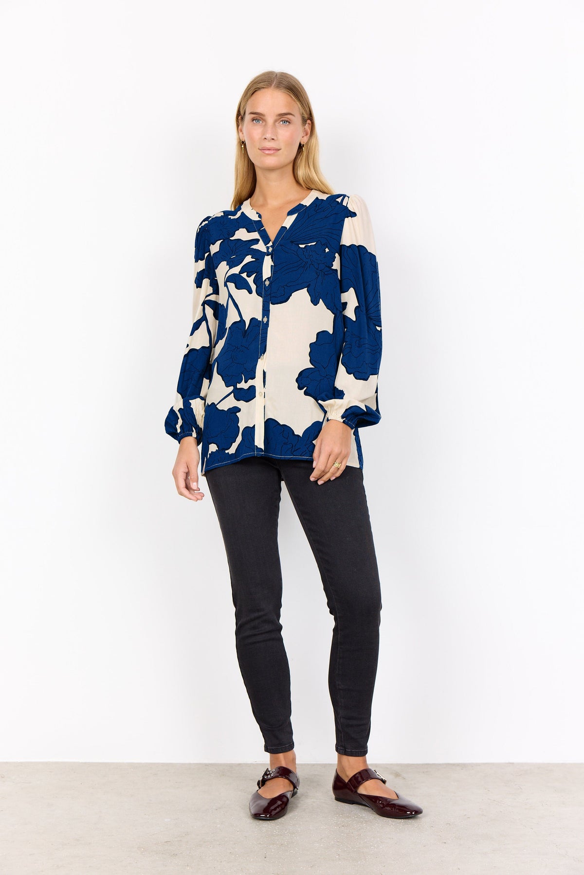 Soyaconcept Maxi Floral V-Neck Top