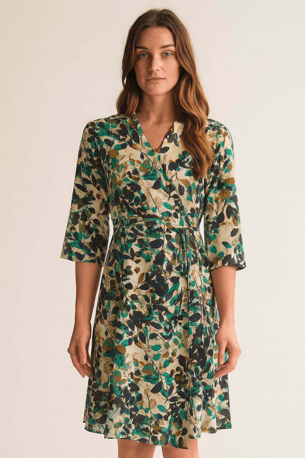 Masai Leaf Print Wrap Dress
