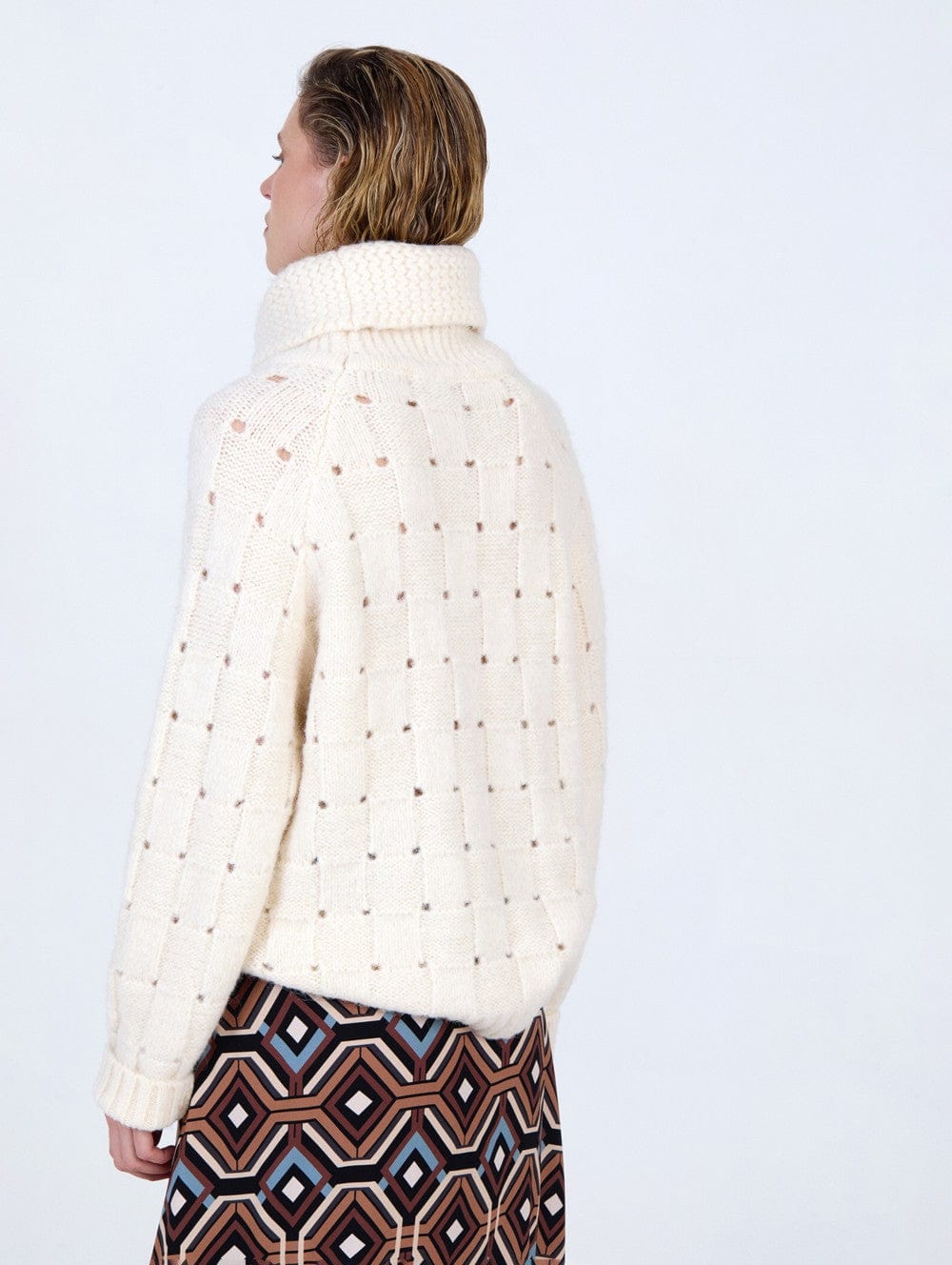 Skatie Woven Square Print Knit