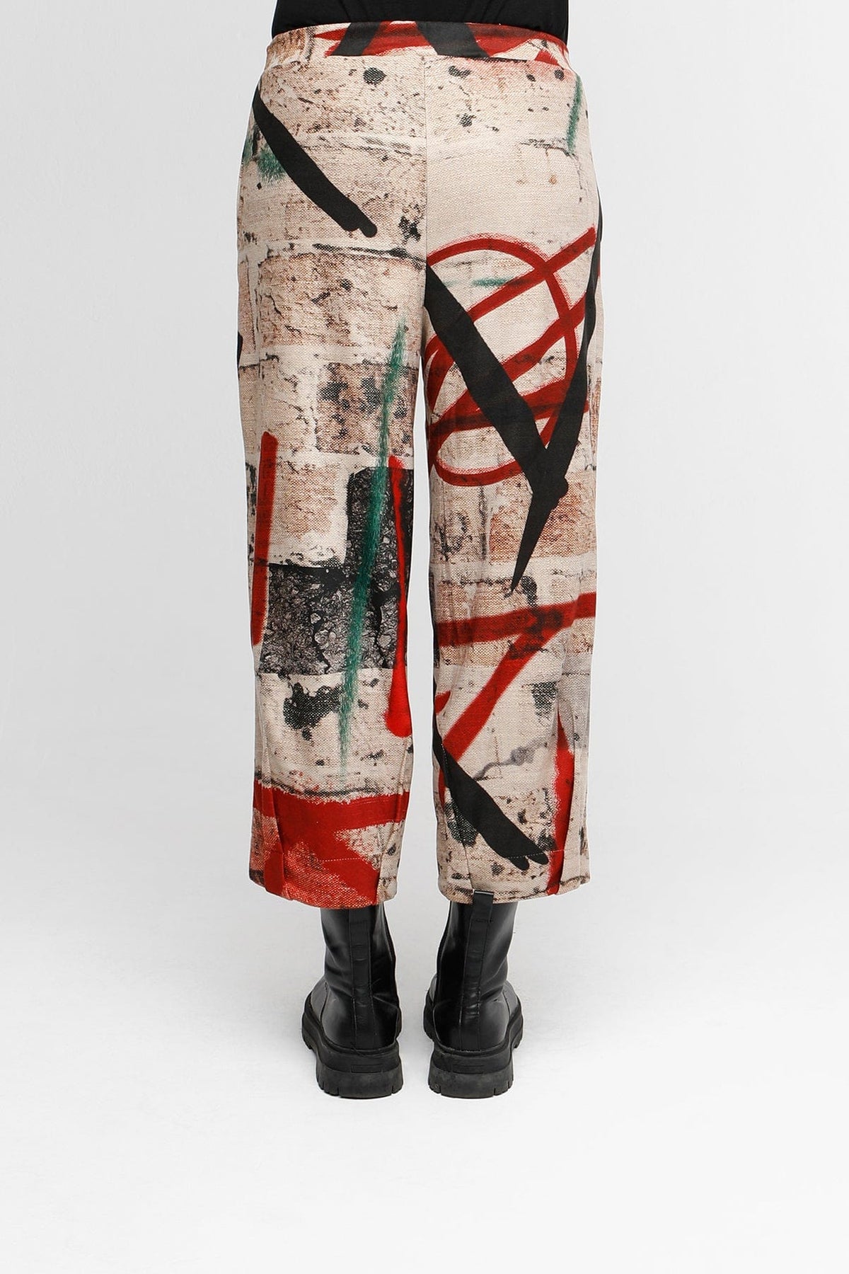 OZAI N KU Graffiti Print Barrel Leg Trouser