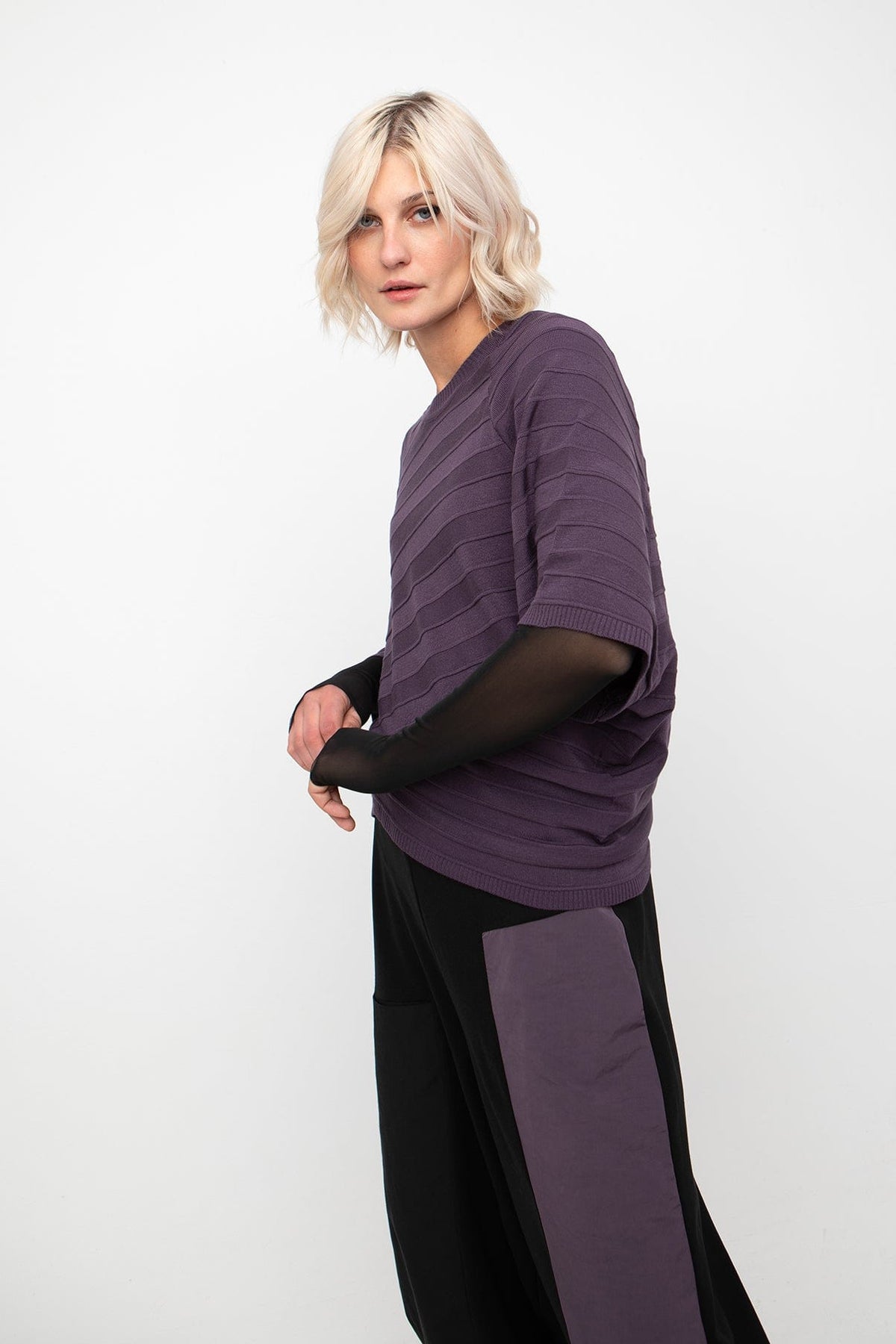 OZAI N KU Mixed Fabric Patch Trousers