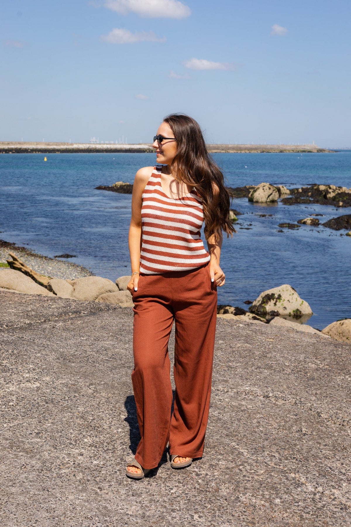 Soyaconcept Ruched Back Linen Trouser