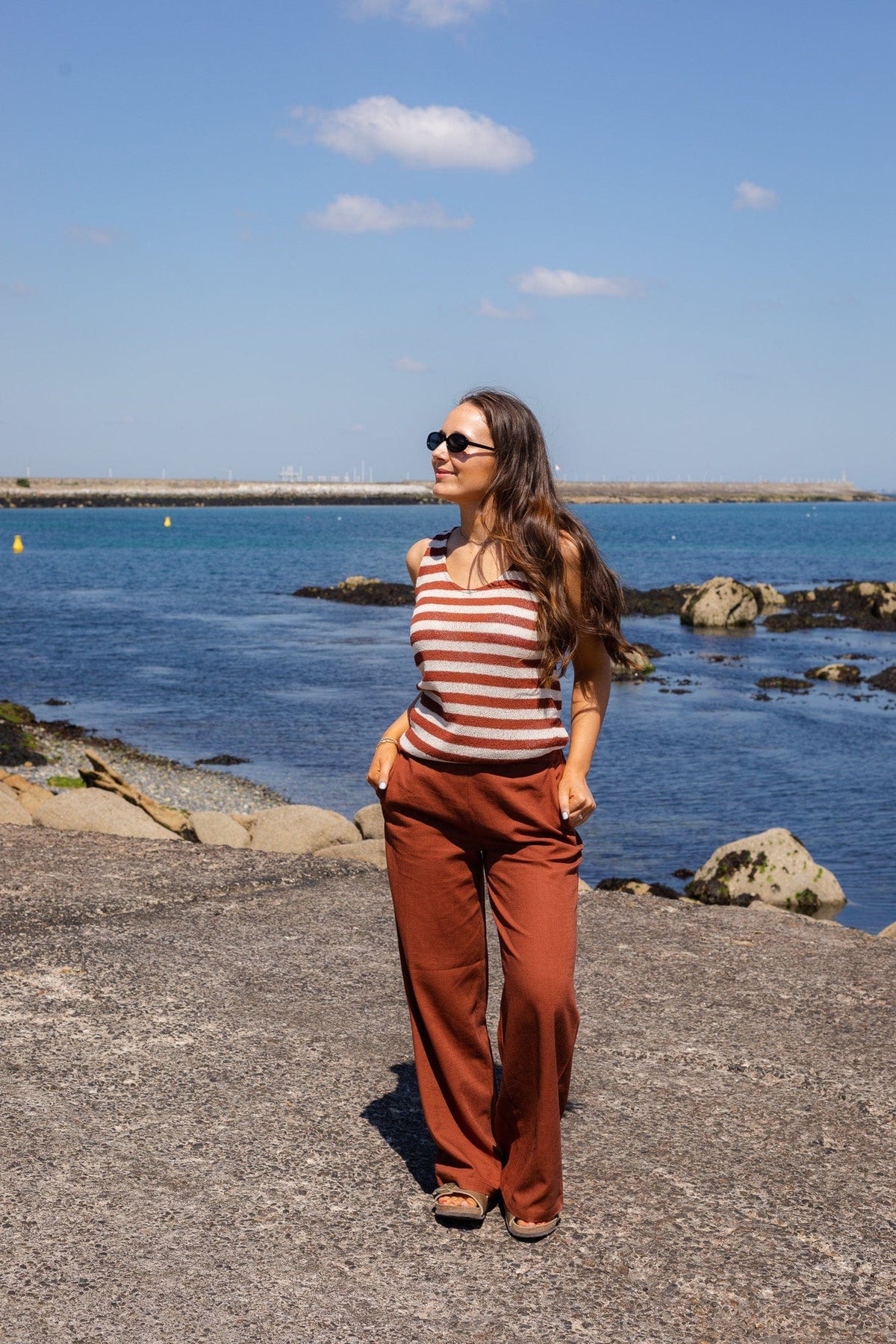 Soyaconcept Ruched Back Linen Trouser