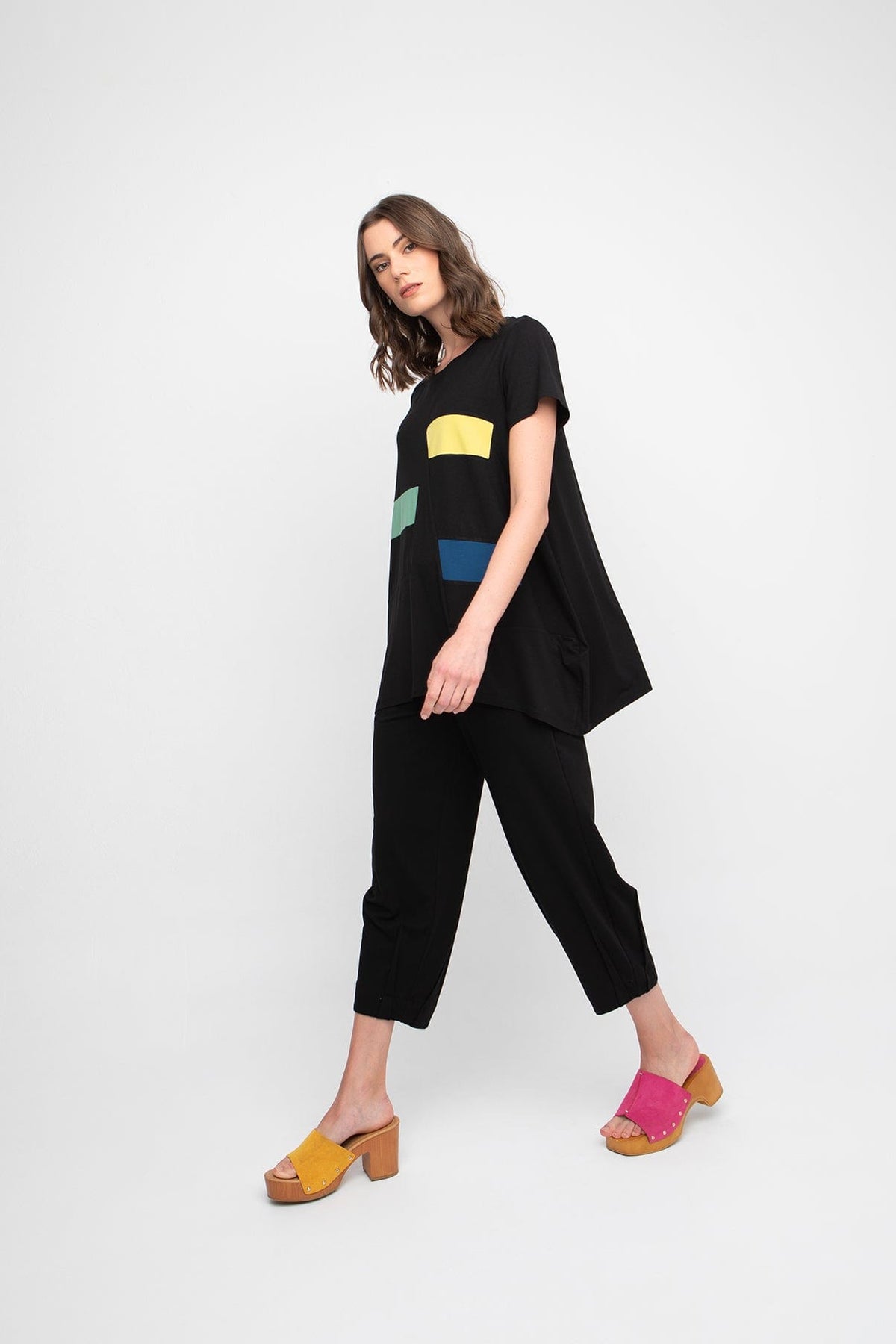 OZAI N KU Colour Block Basic Top