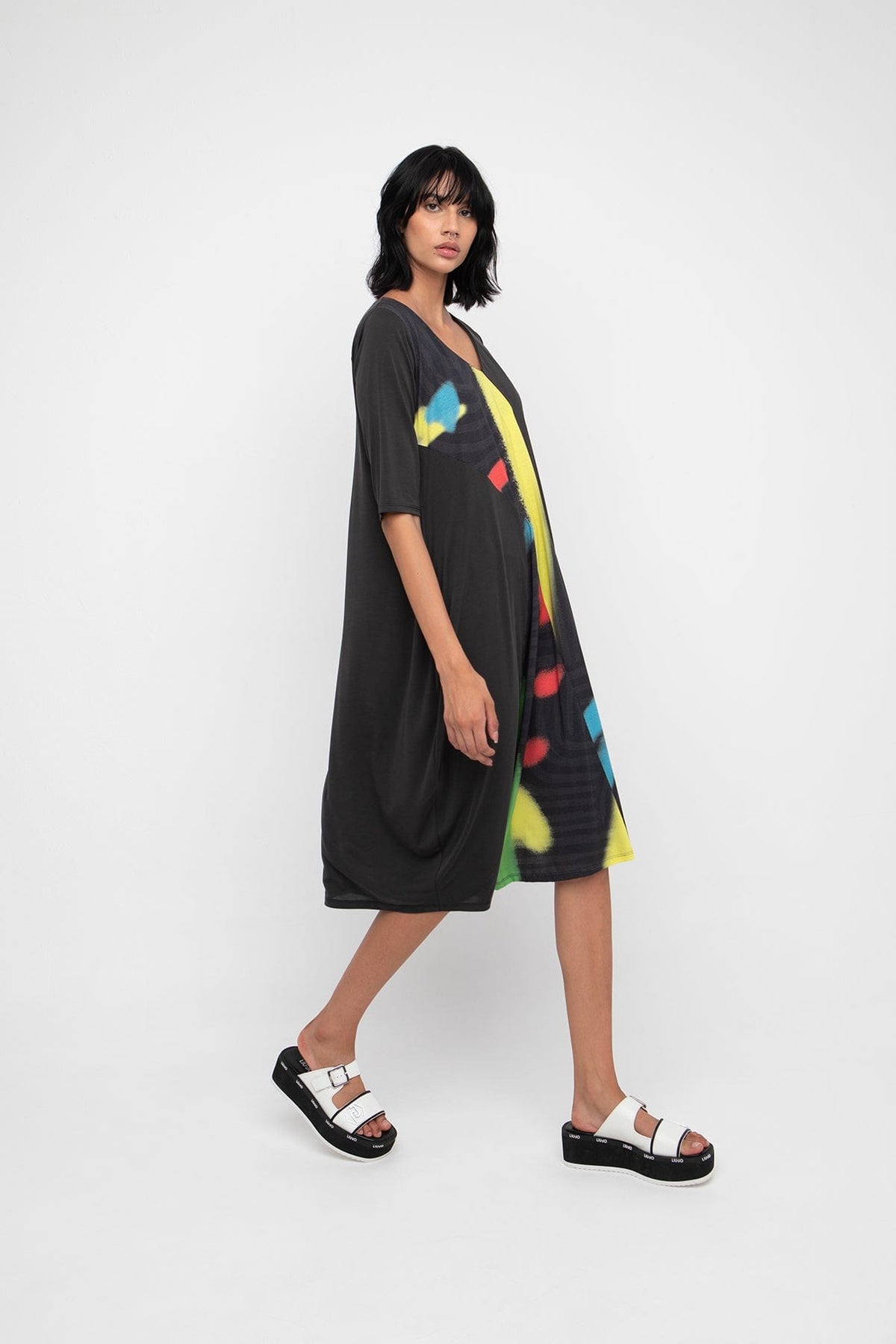 OZAI N KU Cap Sleeve Print Dress