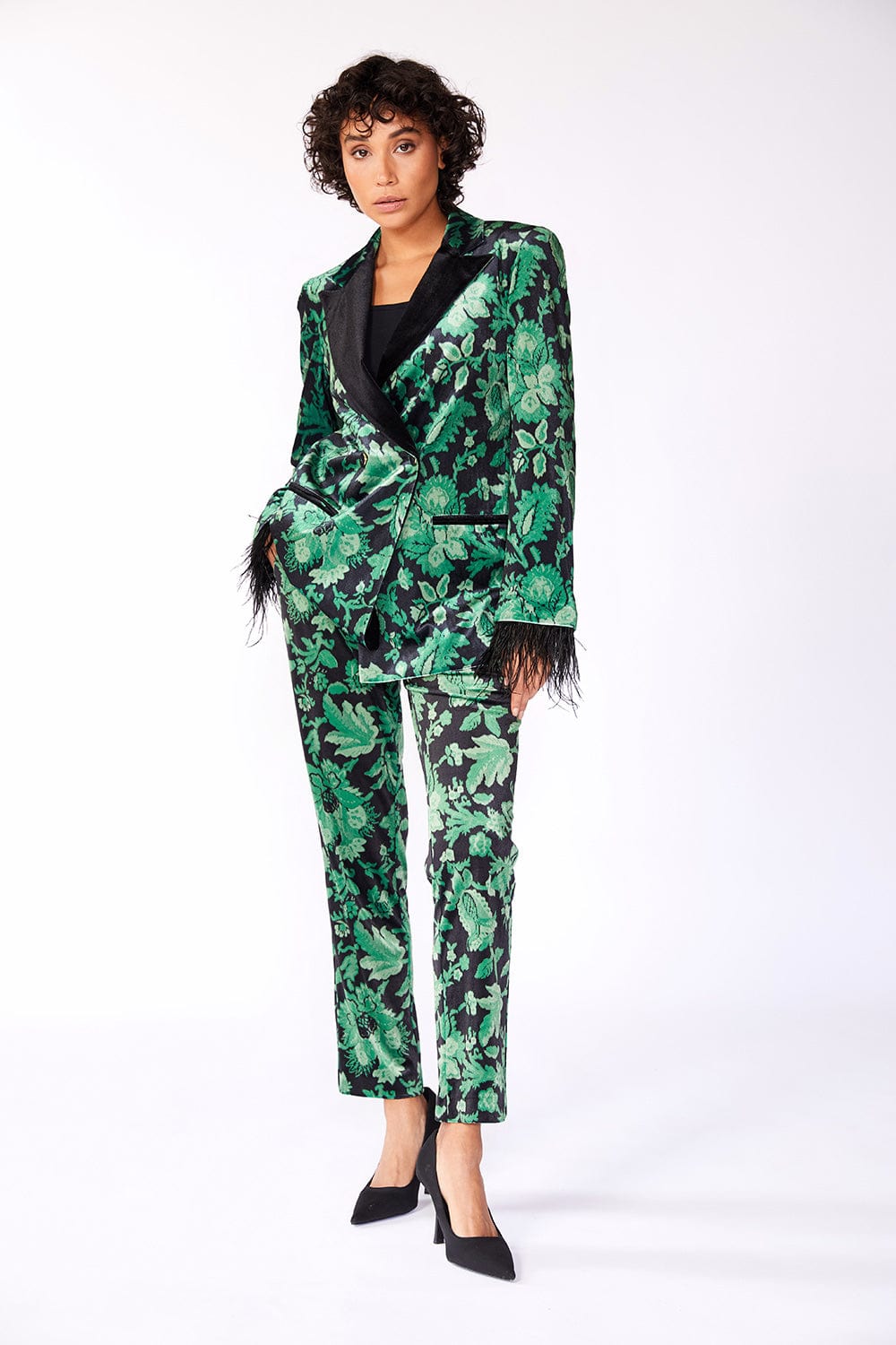 ART X Diva Print Velvet Blazer