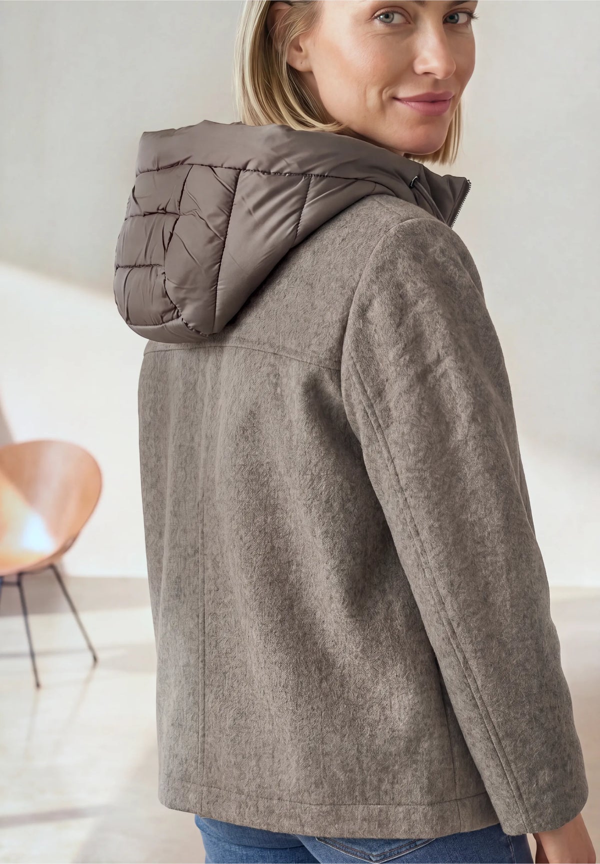 Street One Mixed Fabric Coat