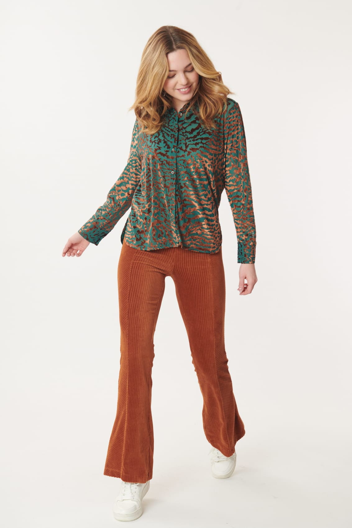 Derhy Velvet Print Blouse