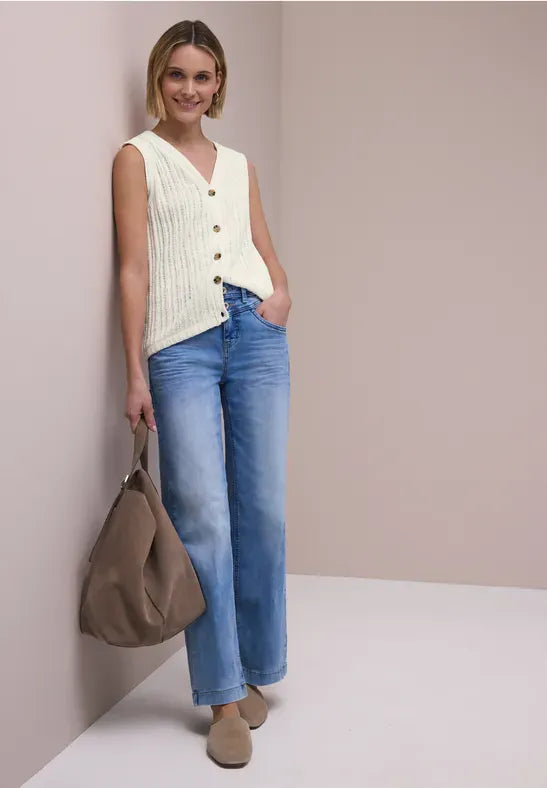 Street One Crochet Knit Waistcoat