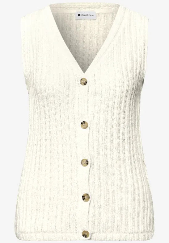 Street One Crochet Knit Waistcoat