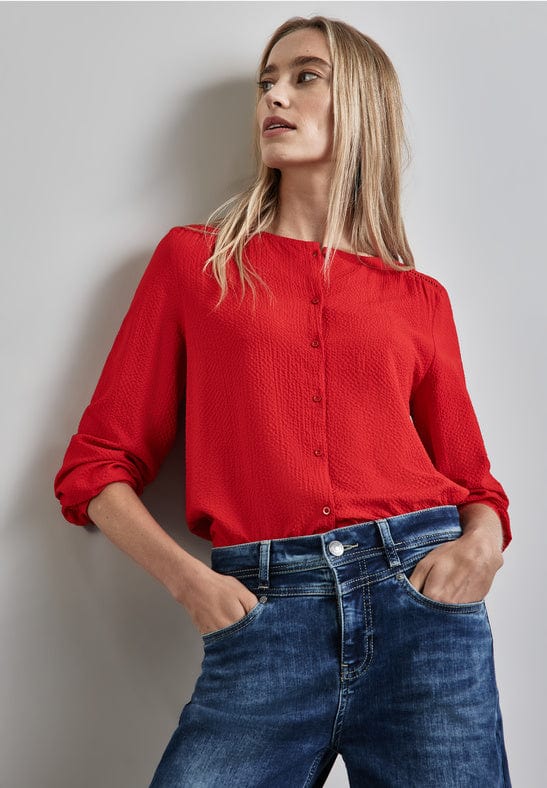 Street One Buttoned Roundneck Blouse