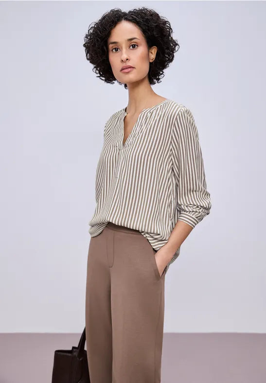 Street One Splitneck Striped Blouse