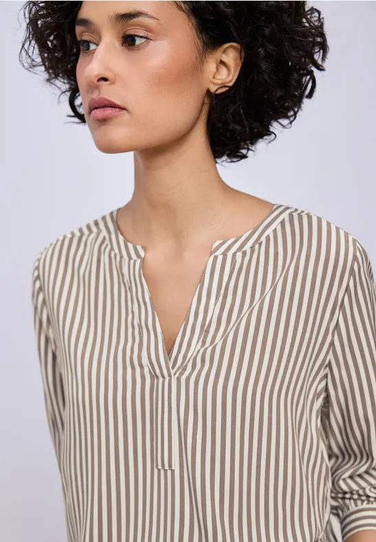 Street One Splitneck Striped Blouse