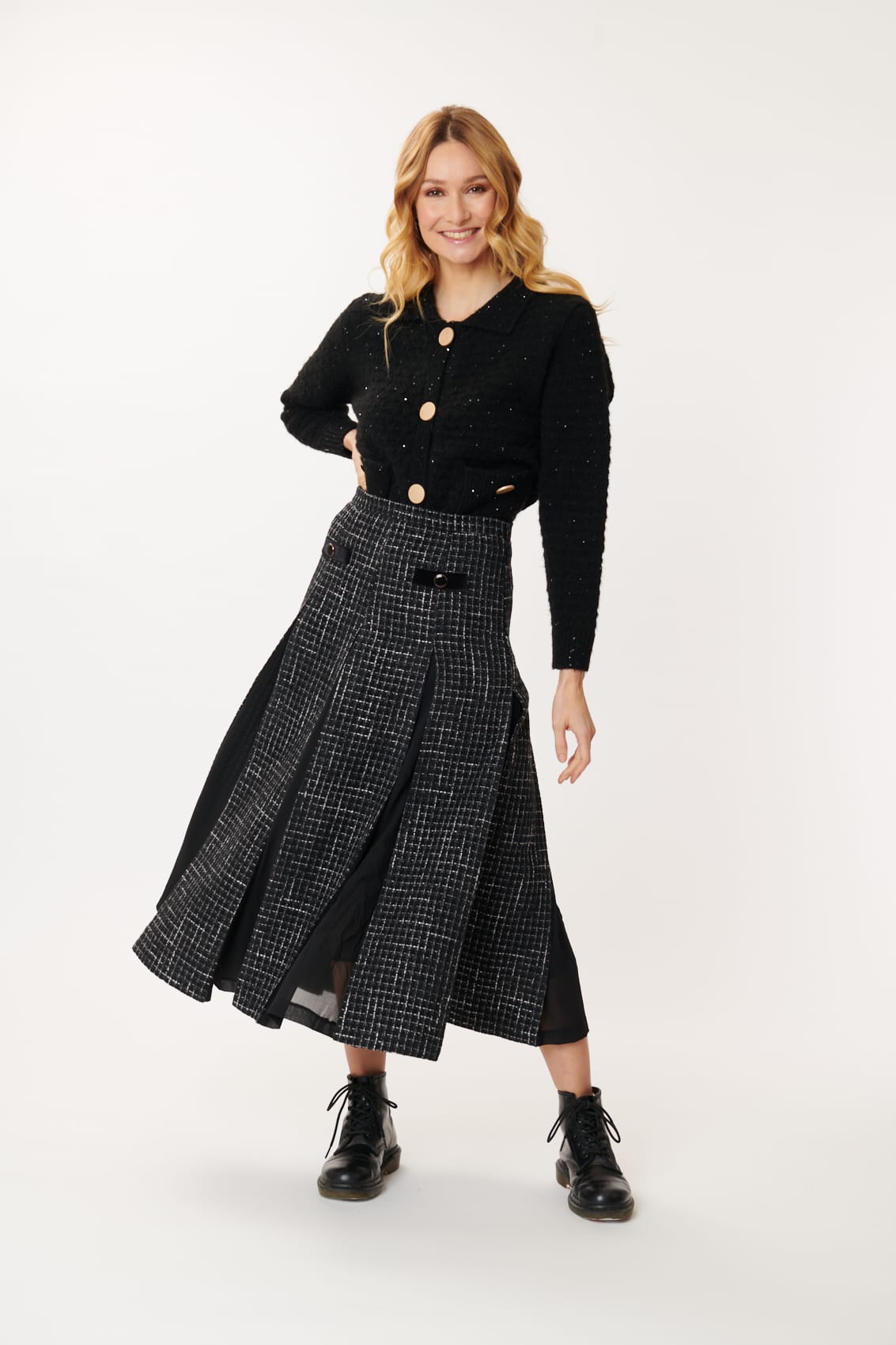 Derhy Tweed A Line Skirt