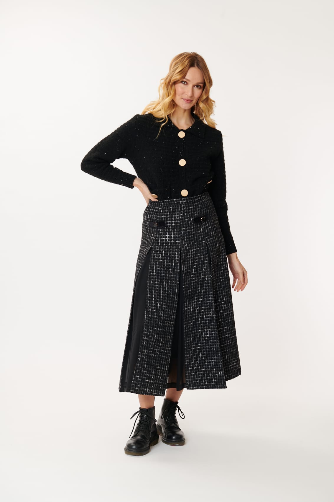 Derhy Tweed A Line Skirt