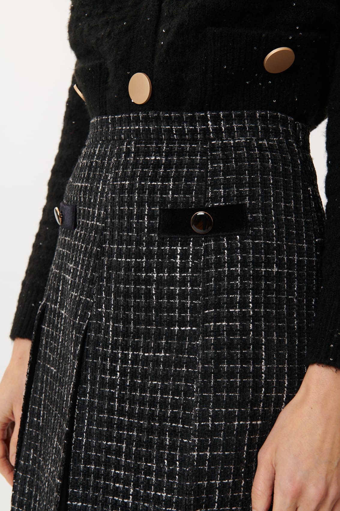 Derhy Tweed A Line Skirt