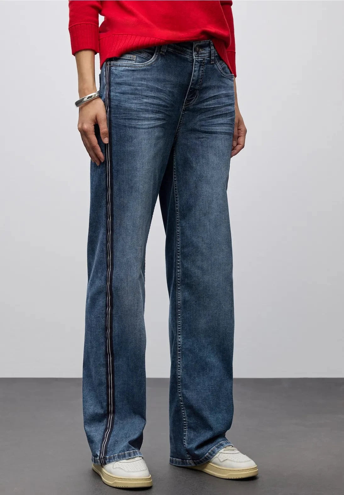 Street One Side Stripe Elasticated Jean
