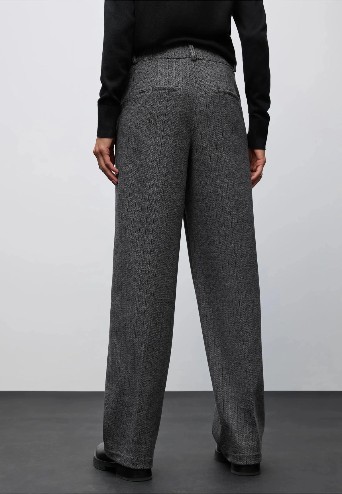 Street One Herringbone High Waisted Elasticated Trouser