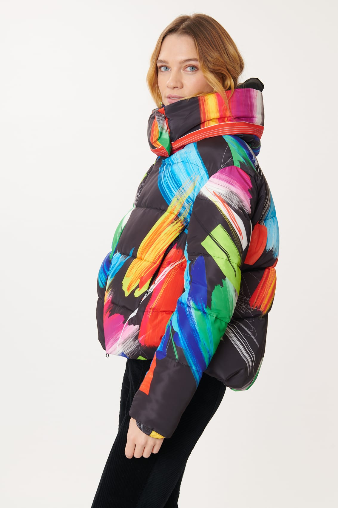 Derhy Paint Splash Puffa Coat