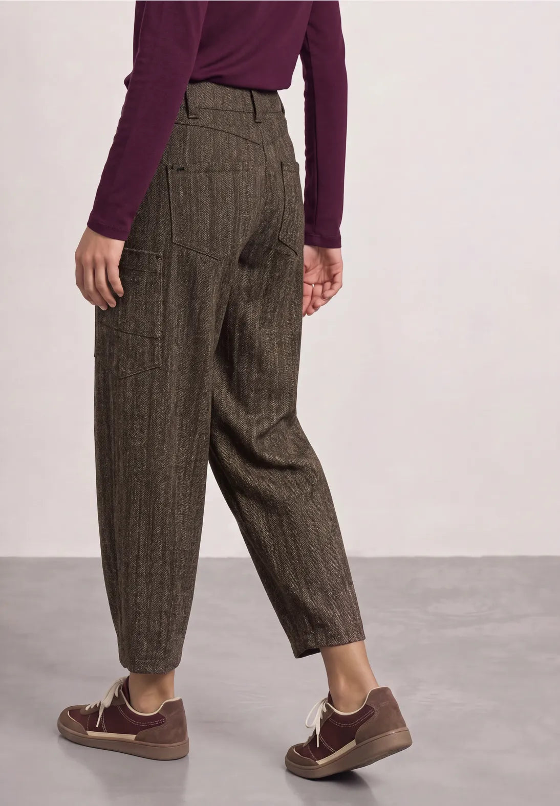 Street One Micro Check  Barrel Trouser