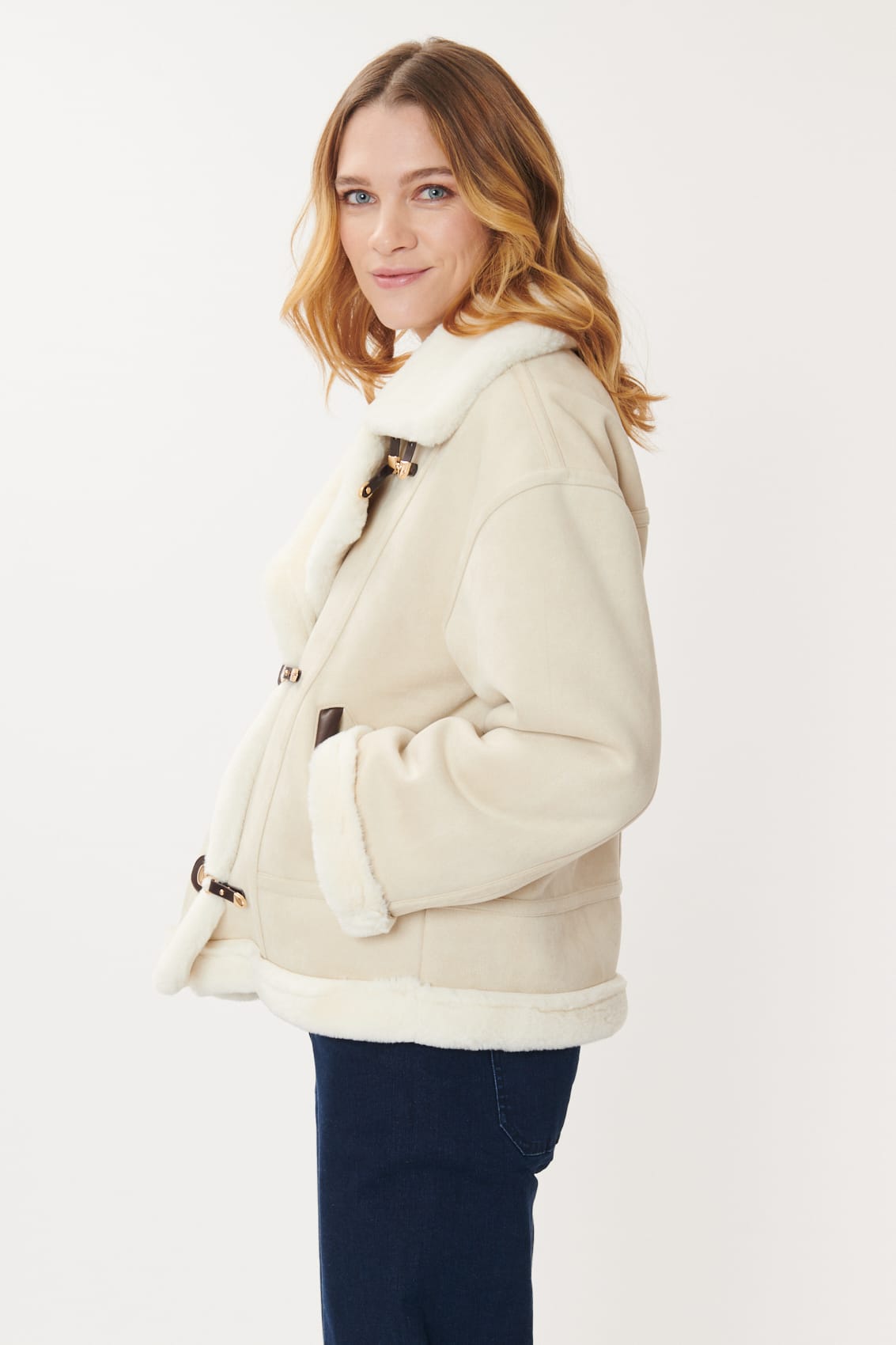 Faux fur duffle clearance coat