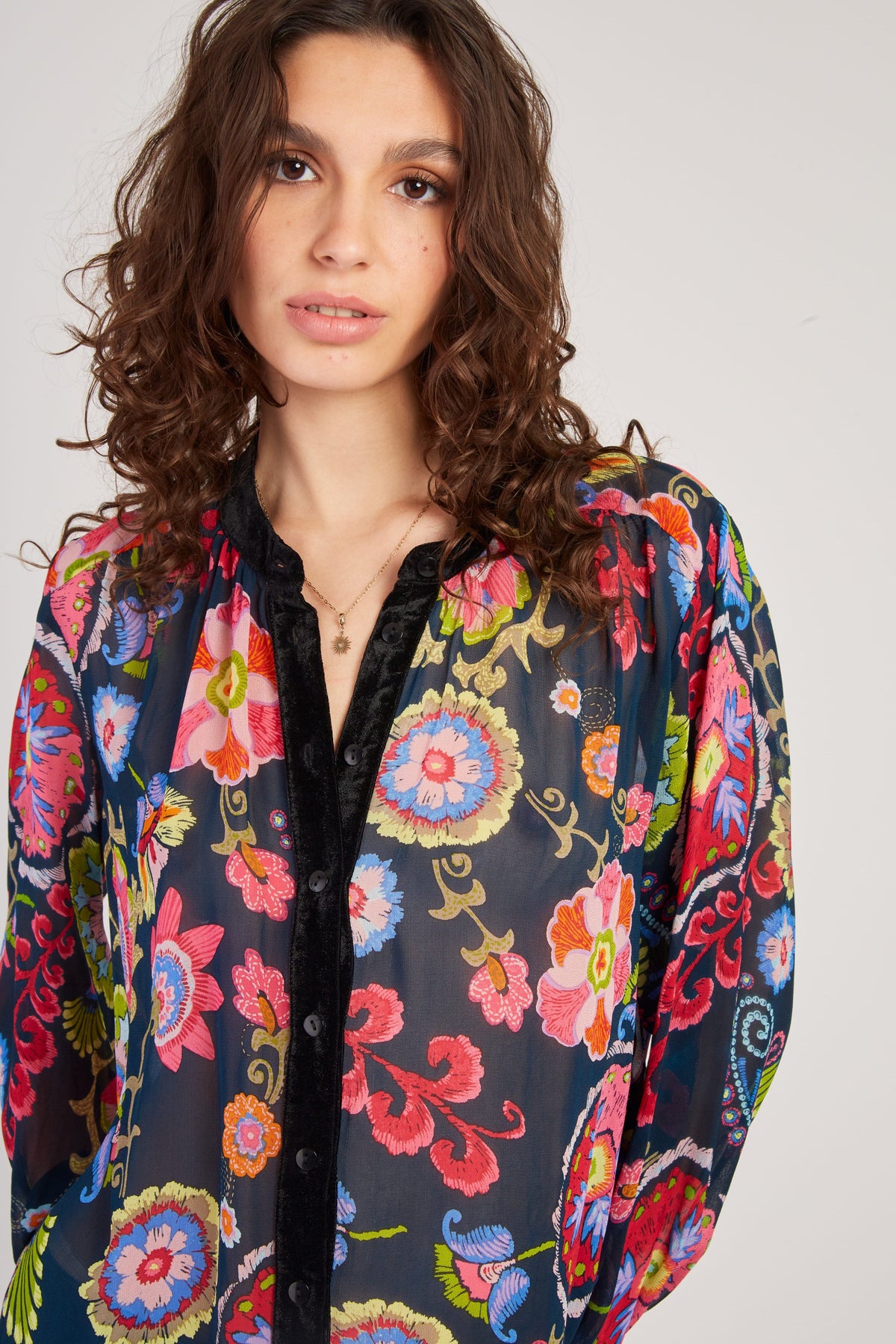 Derhy Floral Print Blouse