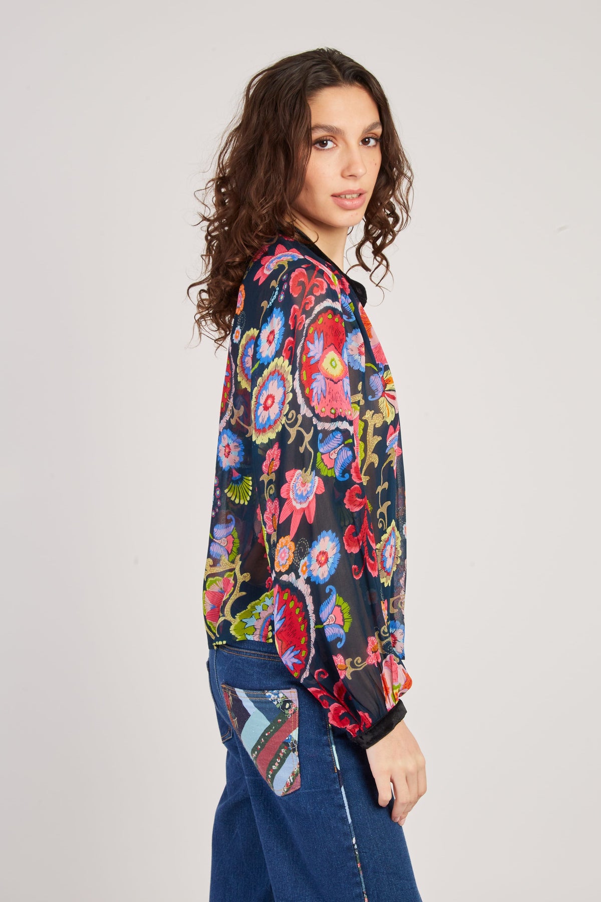 Derhy Floral Print Blouse