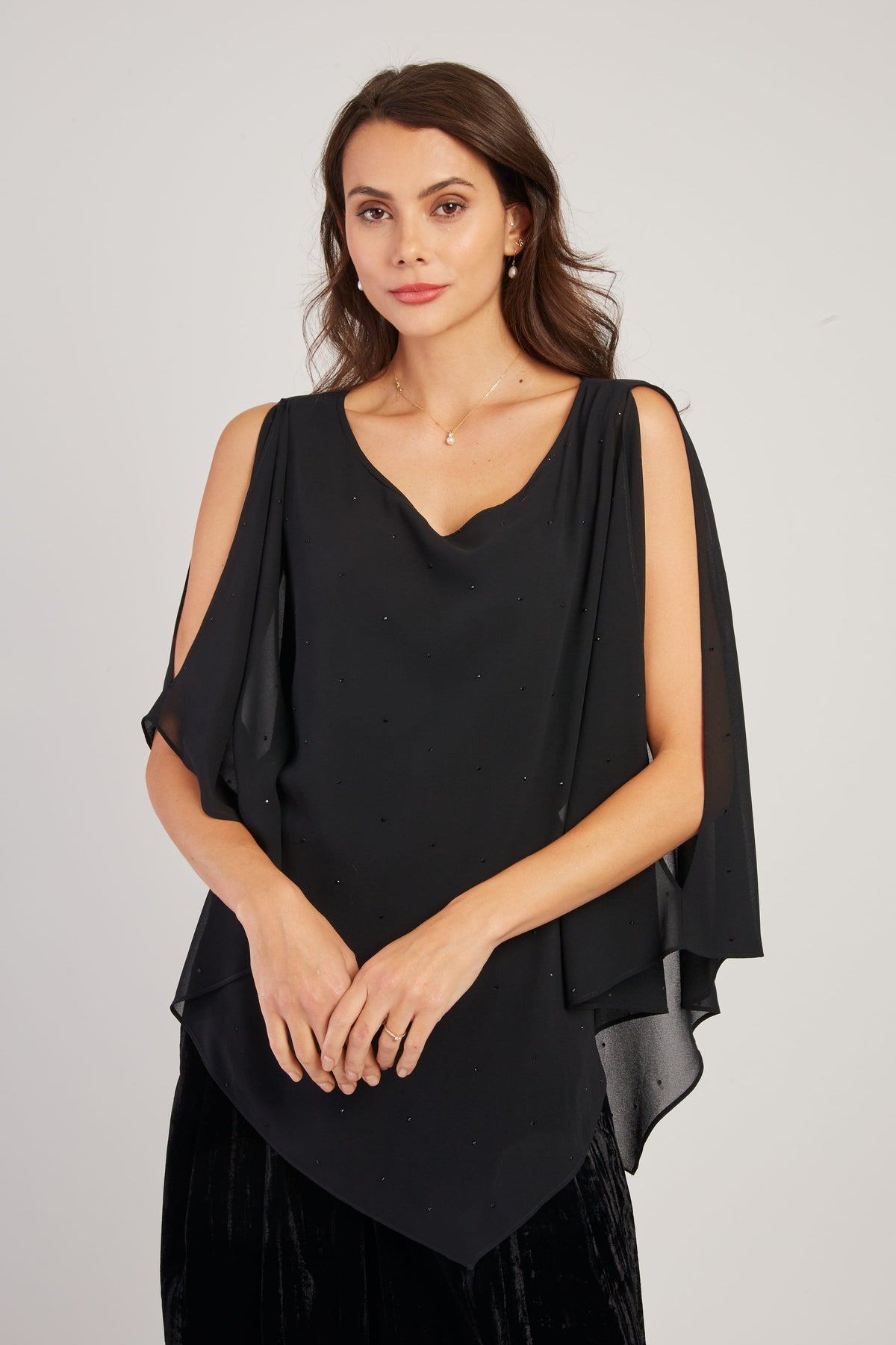 Derhy Oold Shoulder Sparkle Top