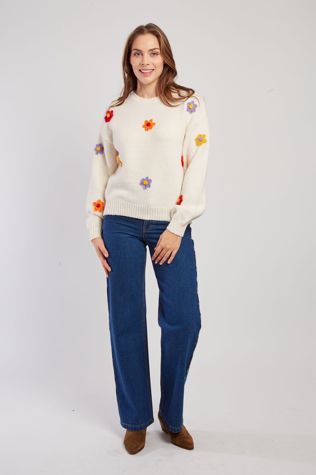 Derhy Crochet Flower Knit