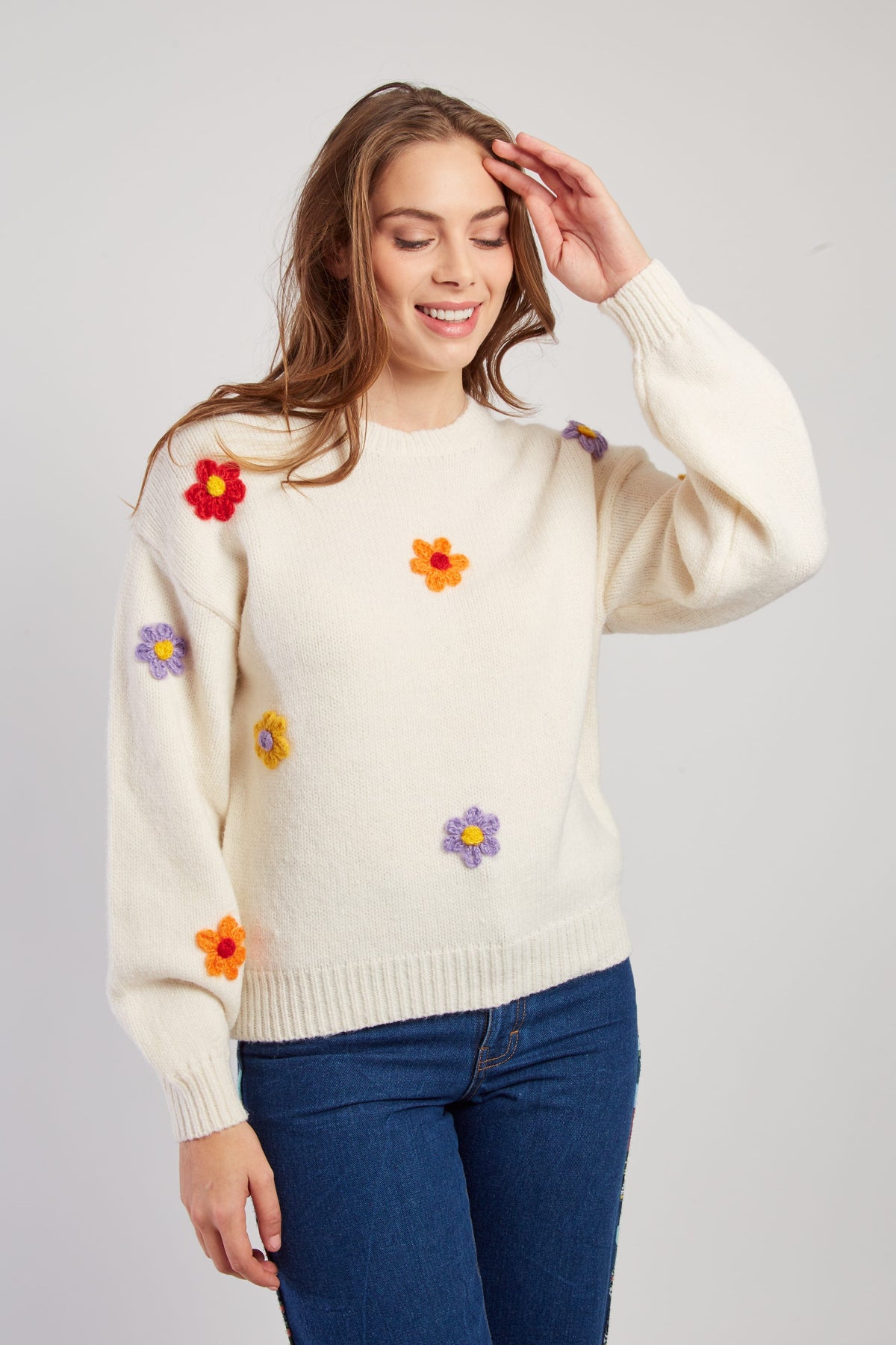 Derhy Crochet Flower Knit