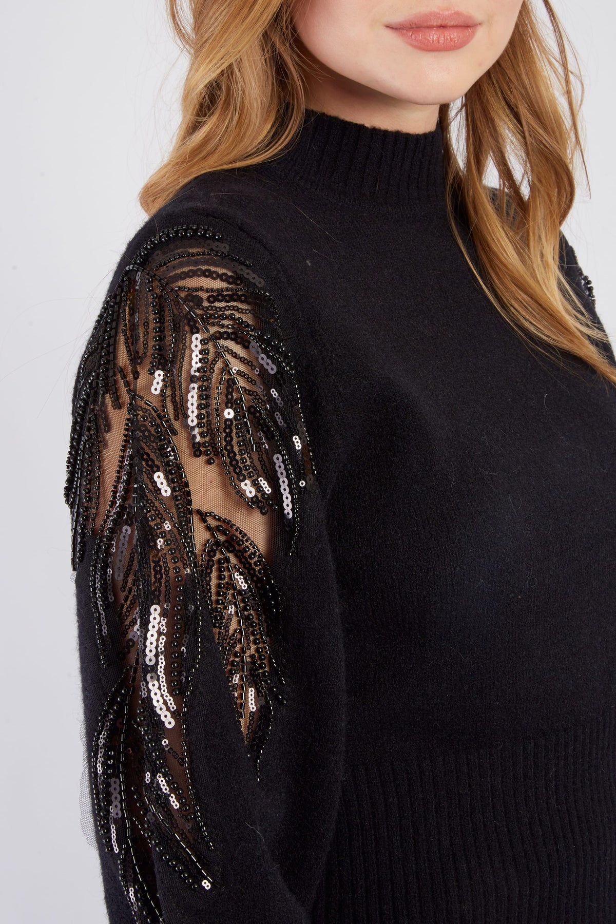 Derhy Mesh Applique Sweater
