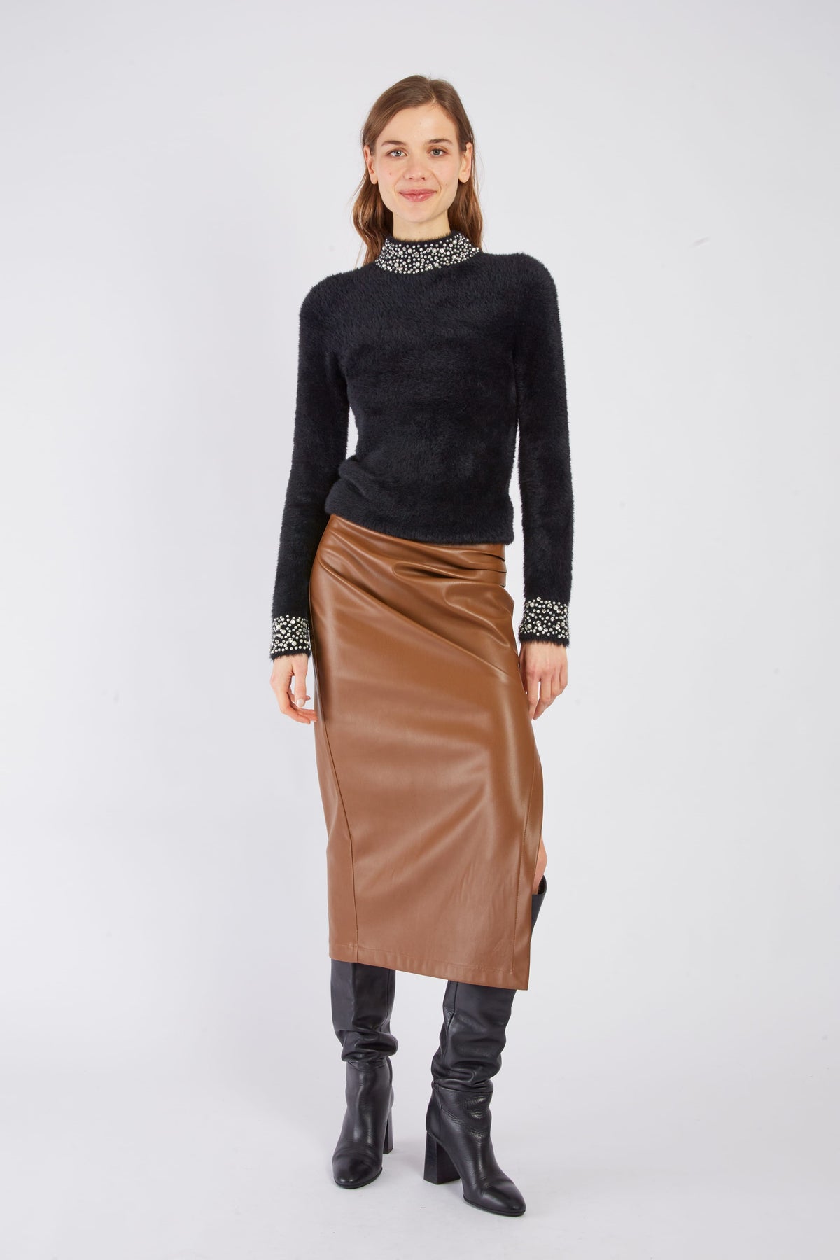 Derhy Pearl Cuff Sweater