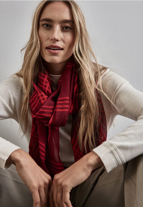 Street One Grid Long Scarf