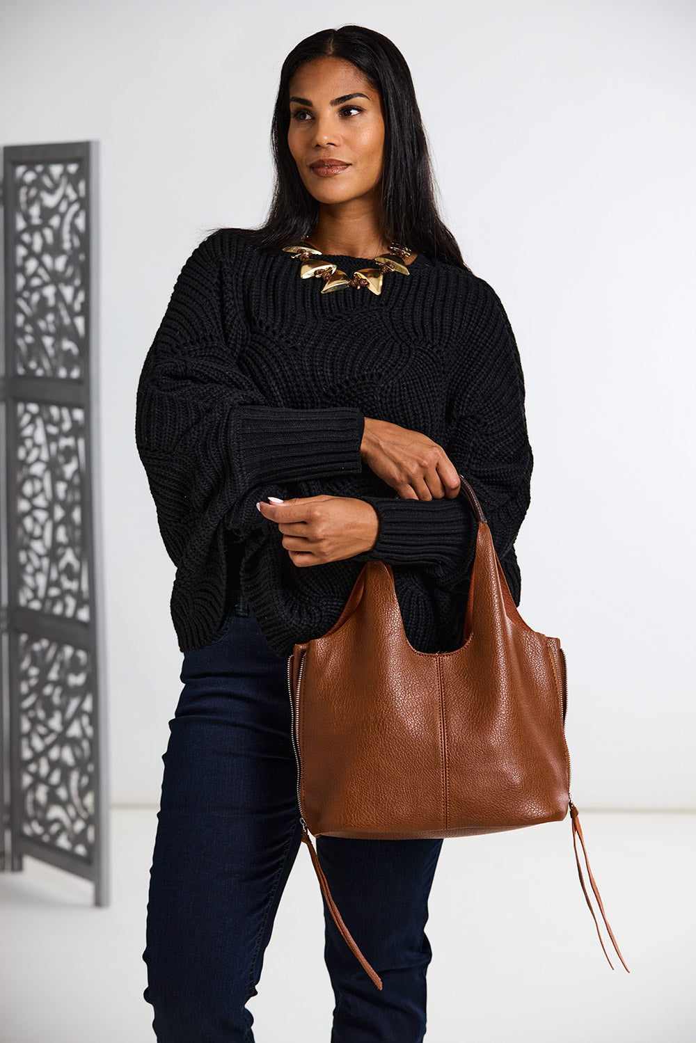 CREAM Knit Poncho