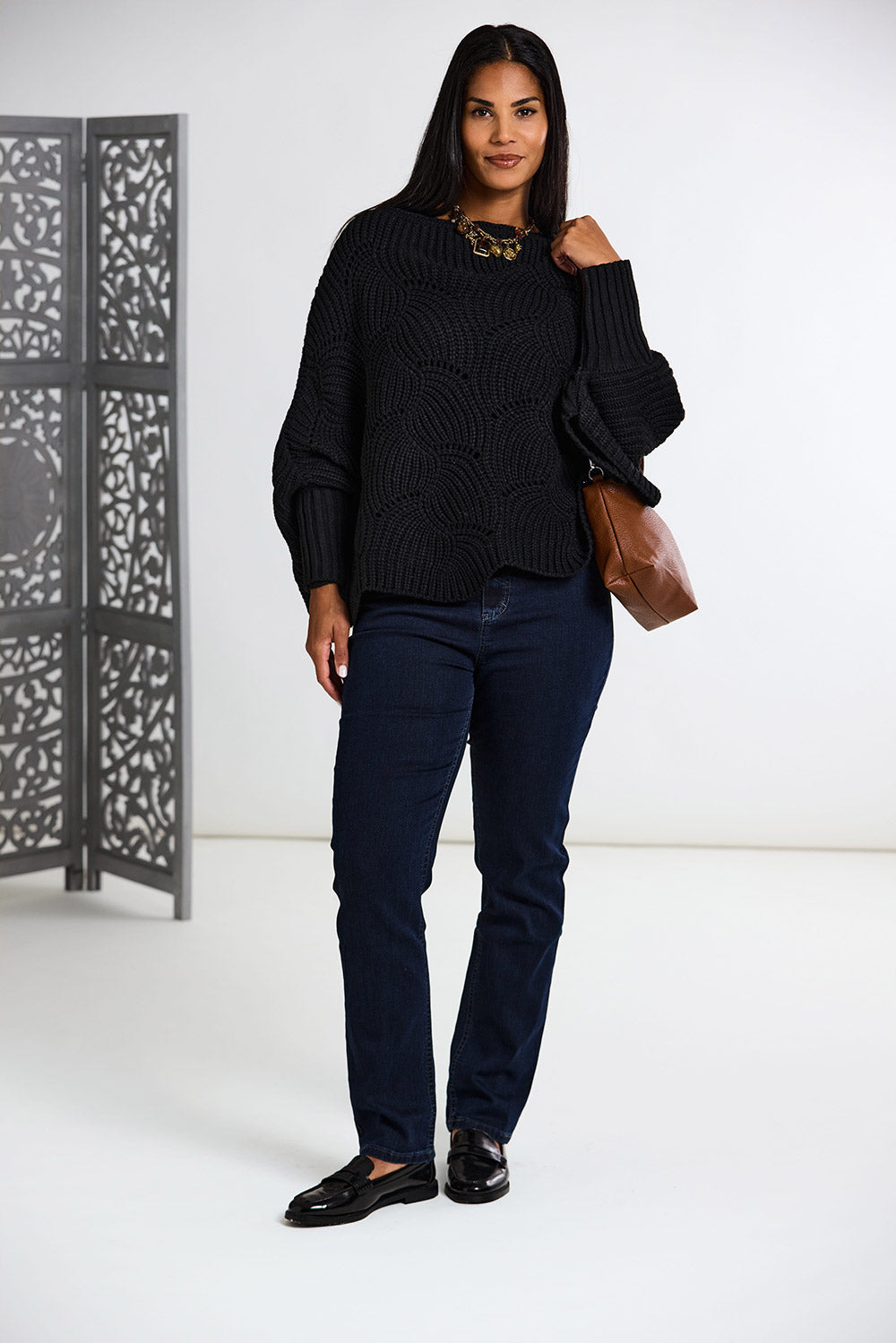CREAM Knit Poncho