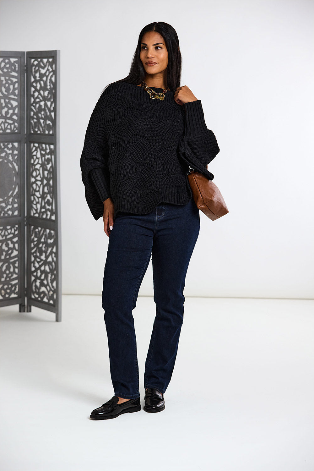 CREAM Knit Poncho
