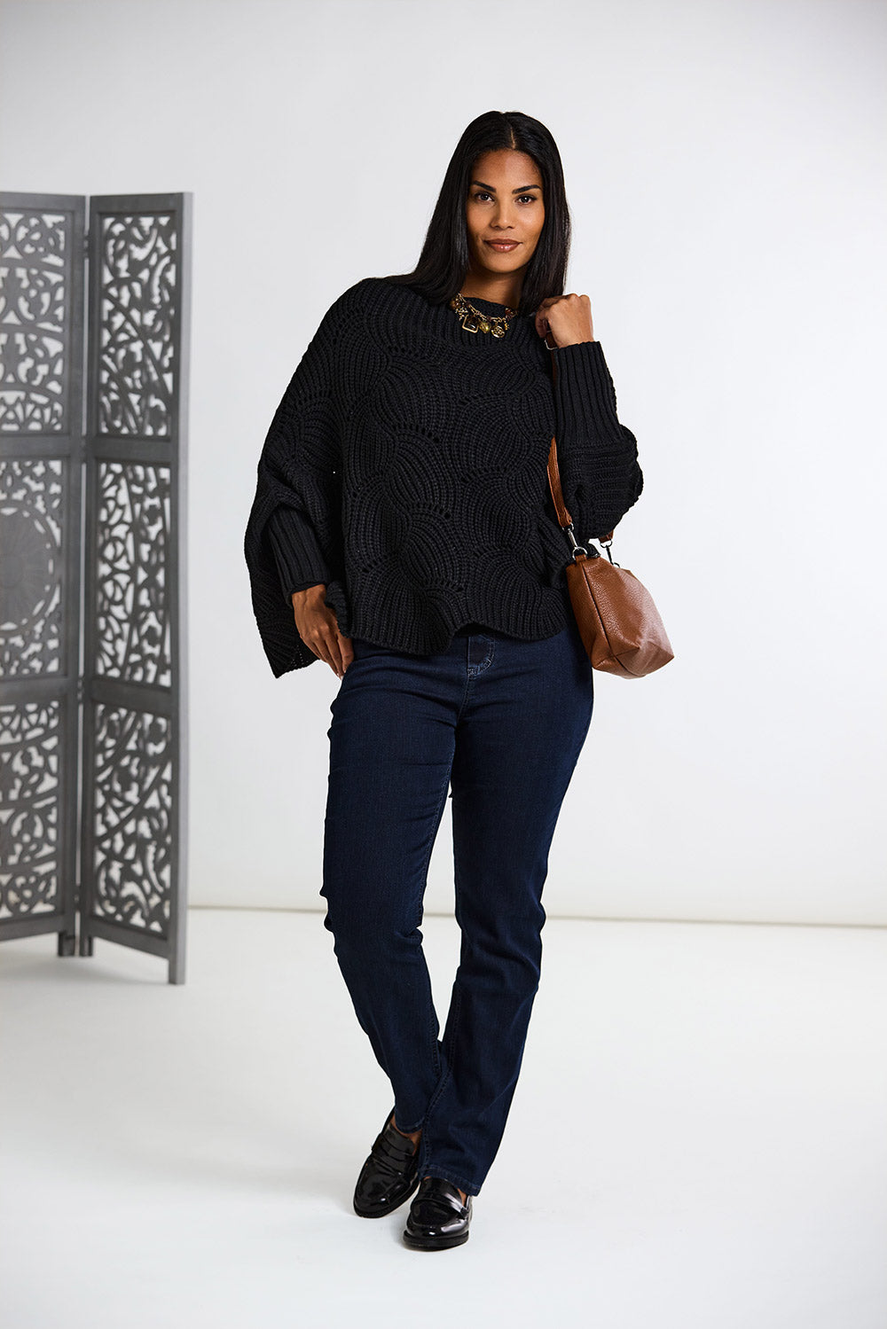 CREAM Knit Poncho