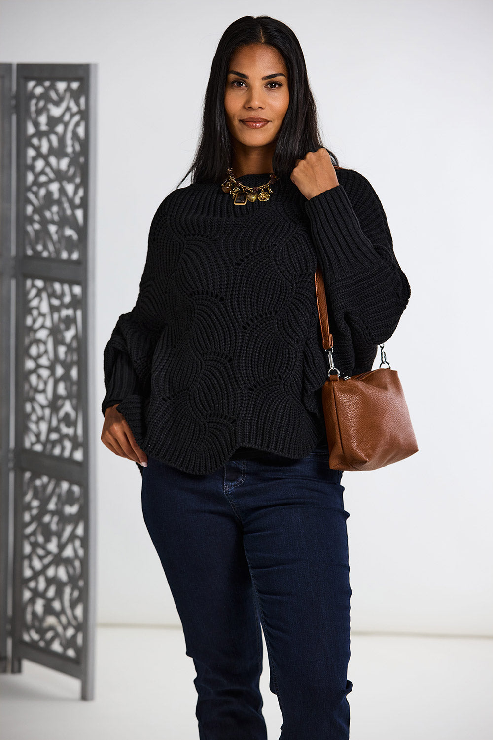 CREAM Knit Poncho