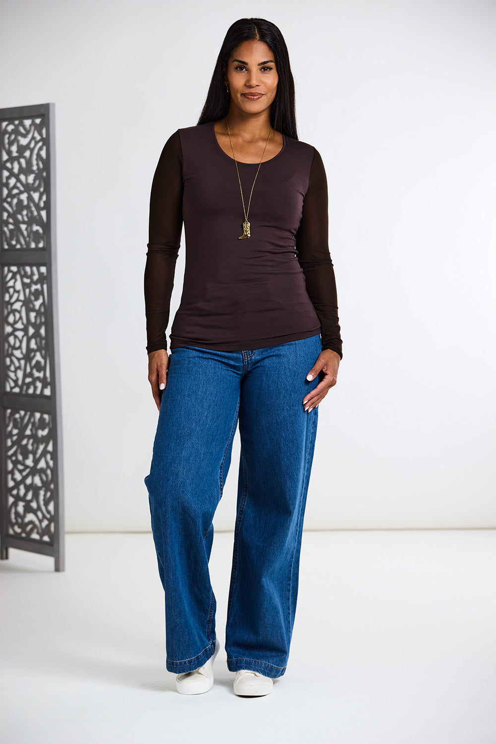 Peruzzi Mesh Sleeve Top